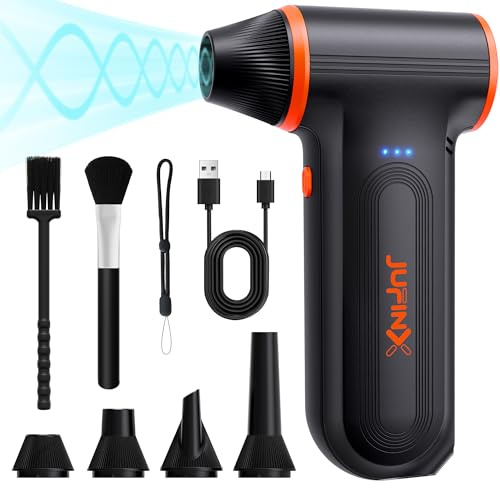 Compressed Air Duster-150000RPM Super Power Rechargeable Air Duster, 3-Gear Adjustable Mini Blower with Fast Charging, Electric Air Duster for Leaves,Computer, Keyboard, (Black)