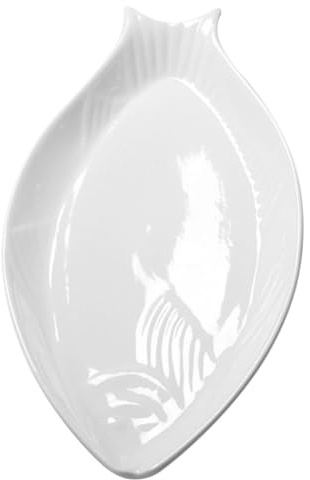 TOYANDONA Assiette Céramique Ovale pour Service Alimentaire Plateau de Service Polyvalent pour Poisson Dessert et Apéritifs Facile à Nettoyer Usage Domestique et Restauration