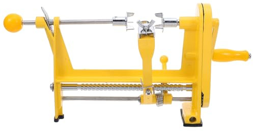 GLEAVI Pelador de Frutas Manual con Base de Sujeción Cuchillas de Acero Inoxidable Herramienta Giratoria para Pelar y Cortar Cítricos Kiwi y Patatas Pelador de Cocina y Duradero