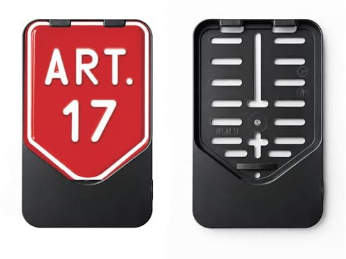 1x Kennzeichenhalter Schwarz mit Schiebeverschluss für Moped und Mopedautos (Passend für Österreich österreichische Standard Kennzeichen im Format 115 x 150 mm) ((Schwarz (Unlackiert)