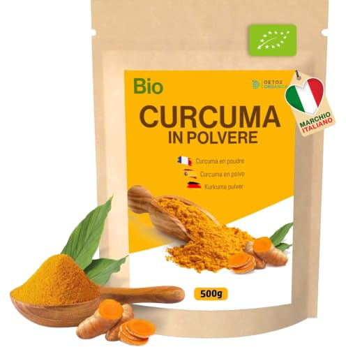 Detox Organica Curcuma BIO in Polvere 500g - Alta Qualità - 100% Pura