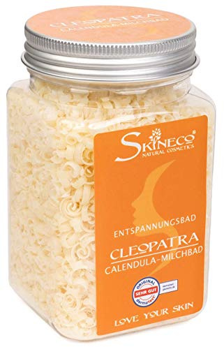 Skineco Baño de leche Cleopatra | Aditivo de baño sostenible con caléndula y leche de cabra | baño de bienestar para pieles sensibles | baño de relajación | baño de cuidado | cosmética natural hecha a