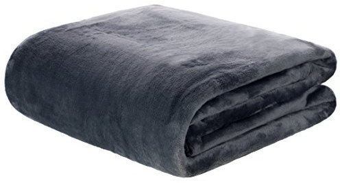 Brandsseller Plaid Couverture en Flanelle Couverture Douillette Supersoft Couvre-lit Ultra Doux - Anthracite - 180 x 220 cm