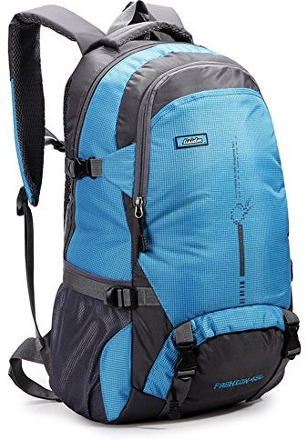 Wasserdichter Rucksack mit Wanderrucksack Fassungsvermögen aus strapazierfähigem Nylon Großer Trekkingrucksack, perfekt zum Wandern, Bergsteigen, Reisen und für Sport und Camping. (Blue)