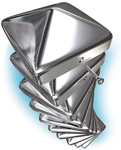 TOOLCORE 10 tappi per pali in acciaio inox, 7 x 7 cm, protezione perfetta, con viti in acciaio inox, tappi di copertura antiruggine per pali di legno, copertura massiccia per pali di legno