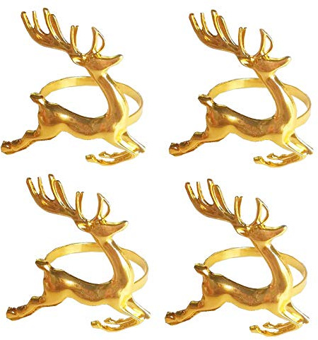 4 Piezas Anillos para Servilletas(Dorado),Anillos de Servilleta Cortados con Láser,Servilleteros Anillo Decoracion,para Boda Fiesta Cumpleaños Aniversario Cena Decoración de Mesa