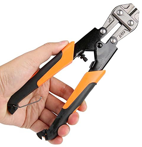 Bolzenschneider, Heavy Duty CRV 8 Zoll (200mm) Mini-Drahtkabelschneider Kabelschneider Scherenschneider mit komfortablem Weichgummigriff für Drähte, Bolzen, Gewindestangen