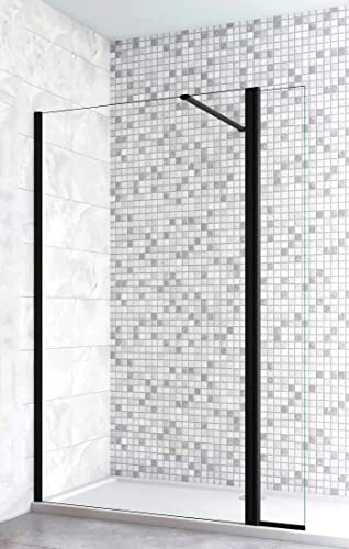 Acezanble Walk in Dusche 140x200cm Duschabtrennung Seitenwand Duschwand mit Flipper Panel