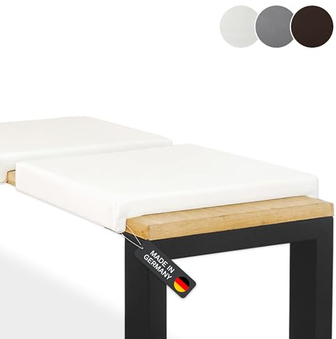 Lycce Bankauflage Klemmkissen 2 Leisten, Kunstl. weiß, Banktiefe 33 cm