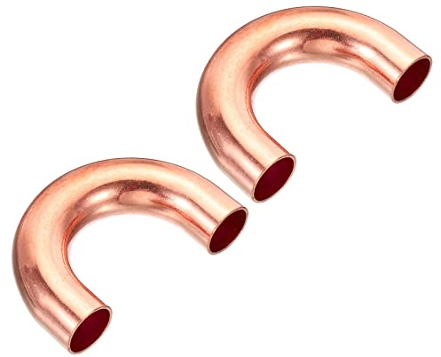 PATIKIL 3/4 Inch OD 78x51mm Elbow Copper Pipe Fitting, 2 Pack 180 Degree Bend Welding Sweat Solder Connection for HVAC Air Conditioner Plumbing Gas Water Oil