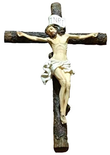 EVANEM Kruzifix Wandkreuz 41cm, for Katholische Holzkreuze Wanddeko Kreuz Wandmontage Ländliches Arbeitszimmer Im Amerikanischen Stil