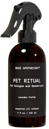 Muse Apothecary Pet Ritual Pet Cologne Spray for Dogs - Dog Perfume Spray Long Lasting After Bath - Pet Perfume for Dogs - Essential Oils Infused - 4oz, Lavender Fields