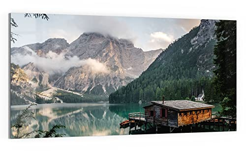 DEQORI Glasbild Acrylglas | Motiv Pragser Wildsee im Sommer | horizontal einteilig 100x50 cm | schöne Dekoration | Wandbild für Wohnzimmer, Schlafzimmer, Flur & Küche | moderne Wanddeko