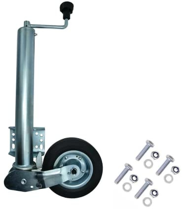 TXP:360 Automatikstützrad Anhängerstützrad | Klappbar | Stützlast von 400kg | Ø60mm | Angeschweißte Flanschplatte | Inklusive Schrauben | Für Anhänger/Wohnwagen