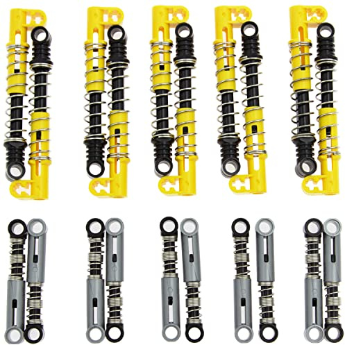 TEESE 20 delar Technic stötdämpare kompatibel med Technic delar, 6L/9.5L MOC Car Truck Wheel Replacement parts (slumpmässig färg)