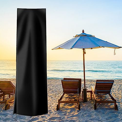 FERKAP Extra Large Cantilever Umbrella Covers Parasol Cover Waterproof use Outdoor Umbrella Protection Dustproof Windproof Snowproof Black 240x62/62cm (Size : 240x57/57cm)