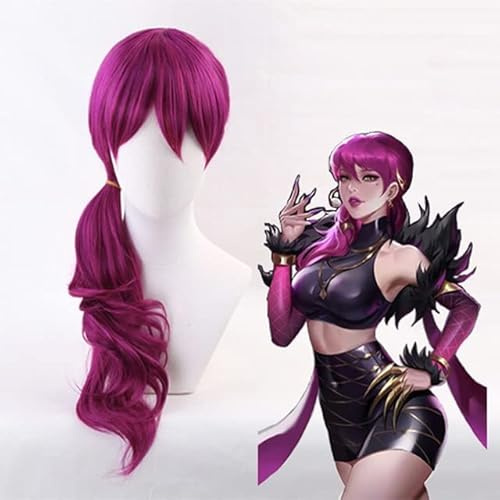 Wig for Hot Game LOL KDA Cosplay Peluca Akali Ahri Evelynn Kaisa Cosplay Peluca sintética resistente al calor Halloween Carnaval Fiesta Cos Pelucas Kaisa