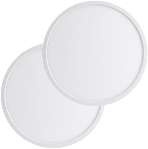 Oraymin 2 Stücke Deckenlampe LED Deckenleuchte Flach Dimmbar, 24W 30CM Ultraslim LED Panel Deckenleuchte, 3000K|4000K|6500K Deckenlampe für Küche Flur Bad Balkon Keller