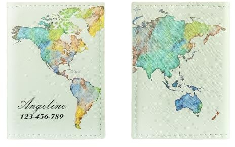 ALBERTBAND Personalisierter Name Reisepasshülle Reisepass Organizer mit RFID-Blocker Reisedokumententasche für Damen Herren Passport Cover Tragbare Reisepasshülle Ausweistasche (B-1)