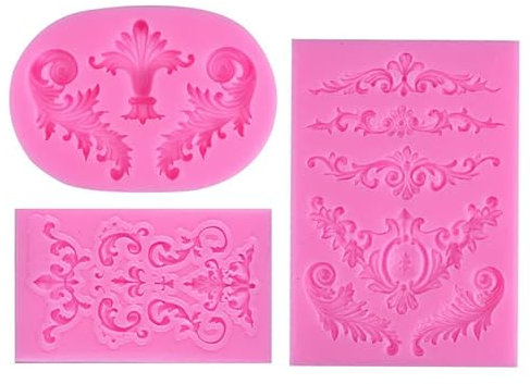 Silikonbackform 3 Stück Diy Kuchen Dekoration Spitze Blume Rebe Relief Totem Form Fondant Silikon Schokolade Ton Form