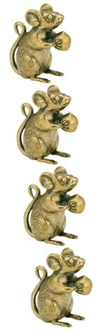 PRETYZOOM 4 -Ornament aus Messing Vintage Dekoration Retro Dekoration Messing Tierfigur Mausornament Autoen Mausdekor aus