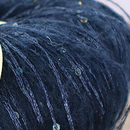 dvnFWKc Yarn for Knitting Crocheting Crafting, 50 g Mohair-Wollgarn mit Perlen und Pailletten, handgefertigt, Strickwolle, Knäuel, Häkelgarn, Schal, feine Linie, Nähen, Basteln