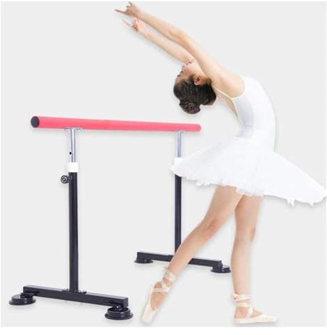 DLAZUM Tragbare Ballettstange, freistehende Ballettstange zum Tanzen, höhenverstellbar 70–110 cm, Fitness-Stretch-Barre-Trainingsgerät für Kinder und Erwachsene (Pink 100 cm)