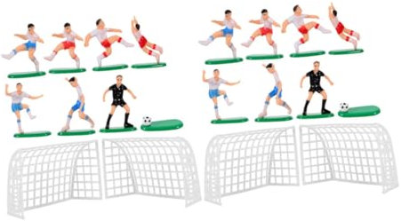 HOMOCONO 2sets Decorazione Per Torte Tema Calcio Di Miniature Di Calcio Con Giocatori e Porte Per Torte e Cupcake Perfetta Per Compleanni