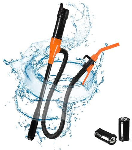 Sumpfpumpe Batteriebetriebene Flüssigkeitstransferpumpe mit Durchflussregelungsdüse 2,4 Gallonen/min Portable Power Battery Pump, Elektrische Umfüllpumpe Transferpumpe Siphonpumpe für Benzin, Diesel