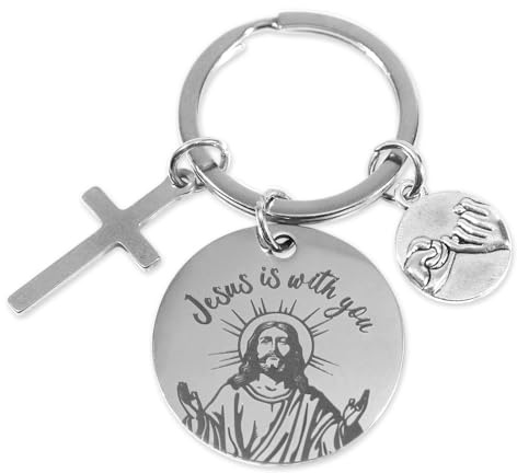 Jesus Nyckelring, Rolig Dubbelsidig Kors Kristen Nyckelringgåva Nyhet Bibelvers Nyckelring Religiös Gåva för Kvinnor Män Inspirerande Påskdop