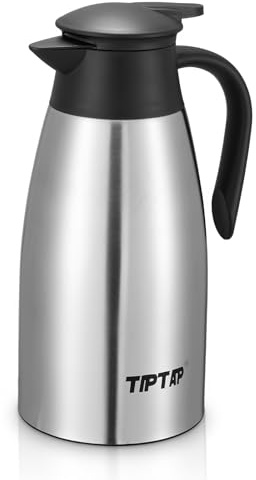 TIPTAP 70oz Thermal Coffee Carafe, Stainless Steel Insulated Vacuum Coffee Carafes For Keeping Hot and Cold, 2 Liter Beverage Dispenser