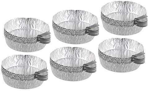 DOITOOL 50pièces Aluminium Foil Weighing Trays with Handle Reusable Weigh Boats for Laboratory Use for Measuring Powders and Liquids