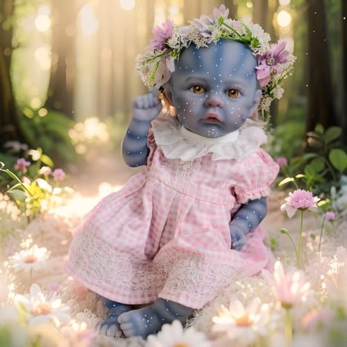 ROSHUAN Mini Avatar Reborn Babypuppen Silikon Ganzkörper 12 Zoll Realistische Babypuppe Mädchen, die echt Aussehen Micro Preemie Avatar Girl Lebensechte Kleine Neugeborene Puppen für Kinder Geschenke