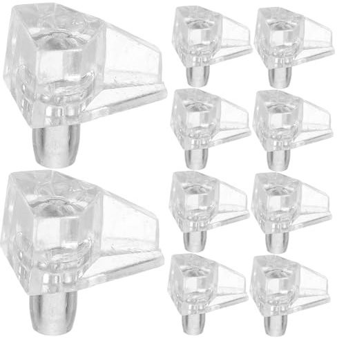 Ciieeo 100pezzi Pioli in Plastica Trasparenti per Ripiani di Mobili Clip Autobloccanti per Scaffali da Cucina Supporti Regolabili per Mensole in Legno Perni per Librerie Clip di Supporto