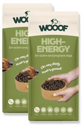 WOOOF High Energy 36kg kaltgepresstes Hundefutter | Energiereiches Trockenfutter mit Rindfleisch, hoher Energieanteil, Sporthunde