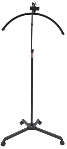 Lámpara de suelo LED, extensión de pestañas, lámpara de pestañas de belleza, lámpara giratoria de 360 °, lámpara de pie de media luna, lámpara de pie, lámpara de pestañas con soporte para teléfono