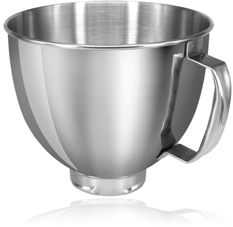Spares2go Bowl for KITCHENAID Mixer 4.3L K45SBWH Stainless Steel Tilt-Head K45 KSM1 KSM9 KSM7