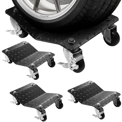 OKSTENCK Lot de 4 chariots de roues de 6000 lbs pour voiture, camion, moto et bateaux