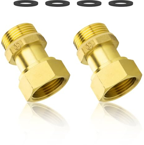 Shwdsy 2 Stück Verschraubung 1 Zoll, DN25 Flachdichtend Messing Beweglich Verschraubung, 1 Zoll-Innen- und Außengewinde Kühlwasser Messing Fitting, mit 4 Dichtring, für Wasseranlagen und Heizsysteme