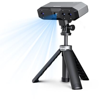 Revopoint MINI 2 3D Scanner für 3D-Drucker, 0.02mm Präzision, Standard | 16 fps schnelles Scannen, Industrielles Blaulicht, Portabler Farb-3D-Modellscanner für Dental, Schmuck & kleine Objekte