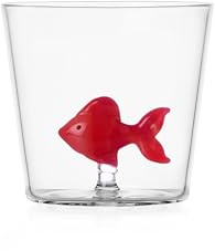 Ichendorf Milano Tumbler Pesce Rosso, Collezione Animal Farm, 30 cl, Vetro Borosilicato, Fatto a Mano