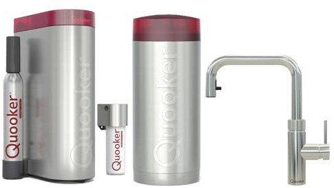Quooker Flex Square | Reservoirs COMBI+ | CUBE & Filter | verchromt glänzend | sofort-Kochend-Wasserhahn | Reservoirs COMBI+, CUBE & Filter