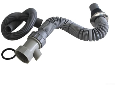 Gdfnmogo Tuyau de vidange d'évier de cuisine G1-1/2 avec tuyau de trop-plein, matériau PP, 40 mm de diamètre, flexible et étanche pour plomberie domestique