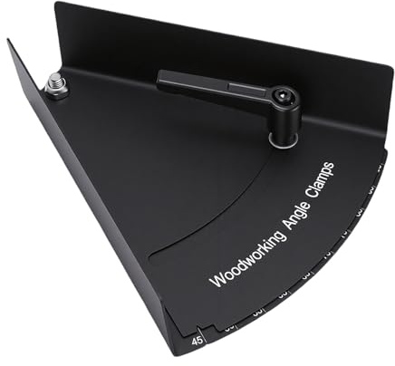 KKPLZZ Morsetto Angolare per la Lavorazione del Legno, Dispositivo di Serraggio in Acciaio Inossidabile Ad Angolo Retto Regolabile da 45-90 Gradi con Linee di Scala e Manopola a