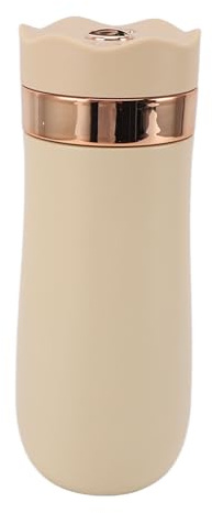 NUMNBE French Press Mug, Taza Portátil Aislada De Acero Inoxidable 320ml, Estilo Chino - Mantiene Caliente, Diseño Compacto, Ideal Para Viajes Y Oficina (oro rosa)
