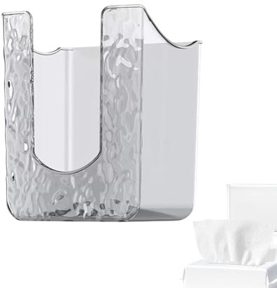 Dispensador de toallitas desechables: organizador de de almacenamiento de PET, soporte adhesivo para toallitas, contenedor de inodoro para baño, cocina con orificios de ventilación | Almacenamien