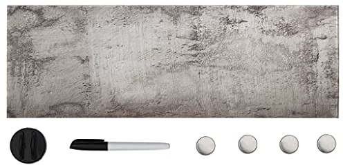 LoogCape Lavagna magnetica da parete, in vetro, 60 x 20 cm, con pennarello bianco e magneti, per ufficio, scuola, casa, pianificazione, presentazione, obiettivi di apprendimento