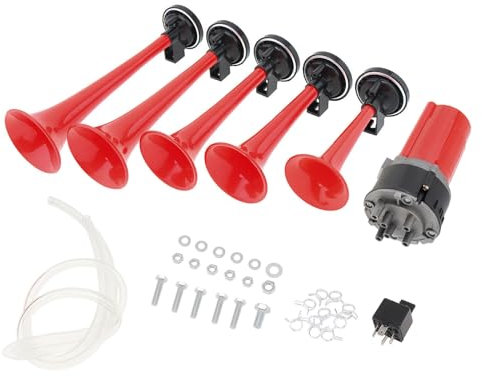 125db 12V 5 DIXIE Trumpet Musical Car Air Horn Dukes of Hazzard General Lee with Compressor for Auto Truck Boat Bus