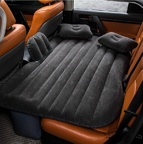 Vinteky Matelas Gonflable Voiture Lit de Voiture Gonflable, Coussin Gonflable avec Pompe électrique et Coussin intégrés Lits Gonflables Randonnée Picnic Matelas Gonflable Noir, Taille 140x90x45