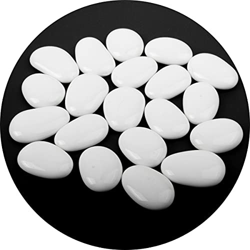 Specialist Aggregates ® - 50 Small White, Flat Glass Pebbles/Nuggets/Stones. Perfect for Pebble Painting